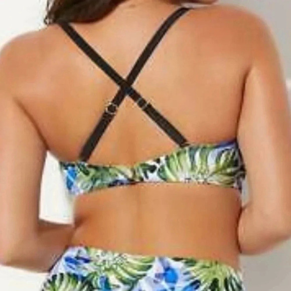 NWOT Swimsuits For All | Scout Underwire Bikini Top Tropical Floral TOP ONLY - Picture 3 of 11